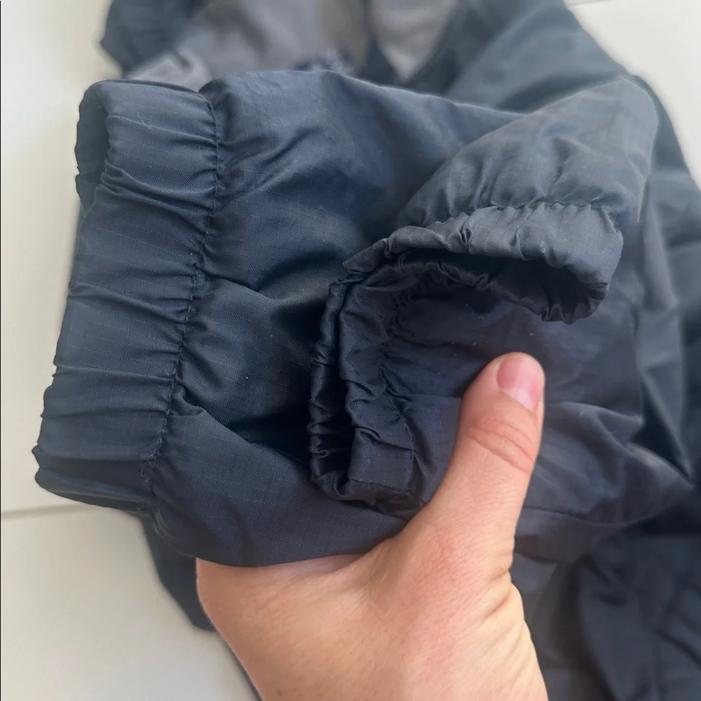 Lands' End Kids navy Hooded Raincoat 10/12 fleece lined